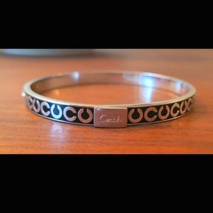 COACH Logo Faux Diamond Bangle Bracelet